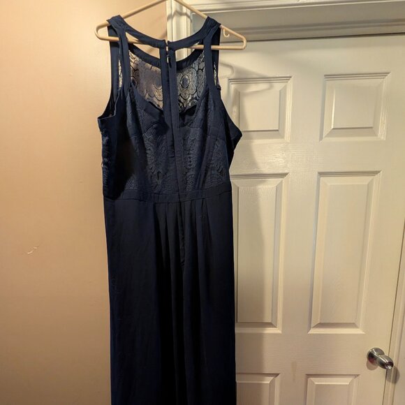 Paneled Bodice Maxi Dress - french navy - Picture 1 of 5